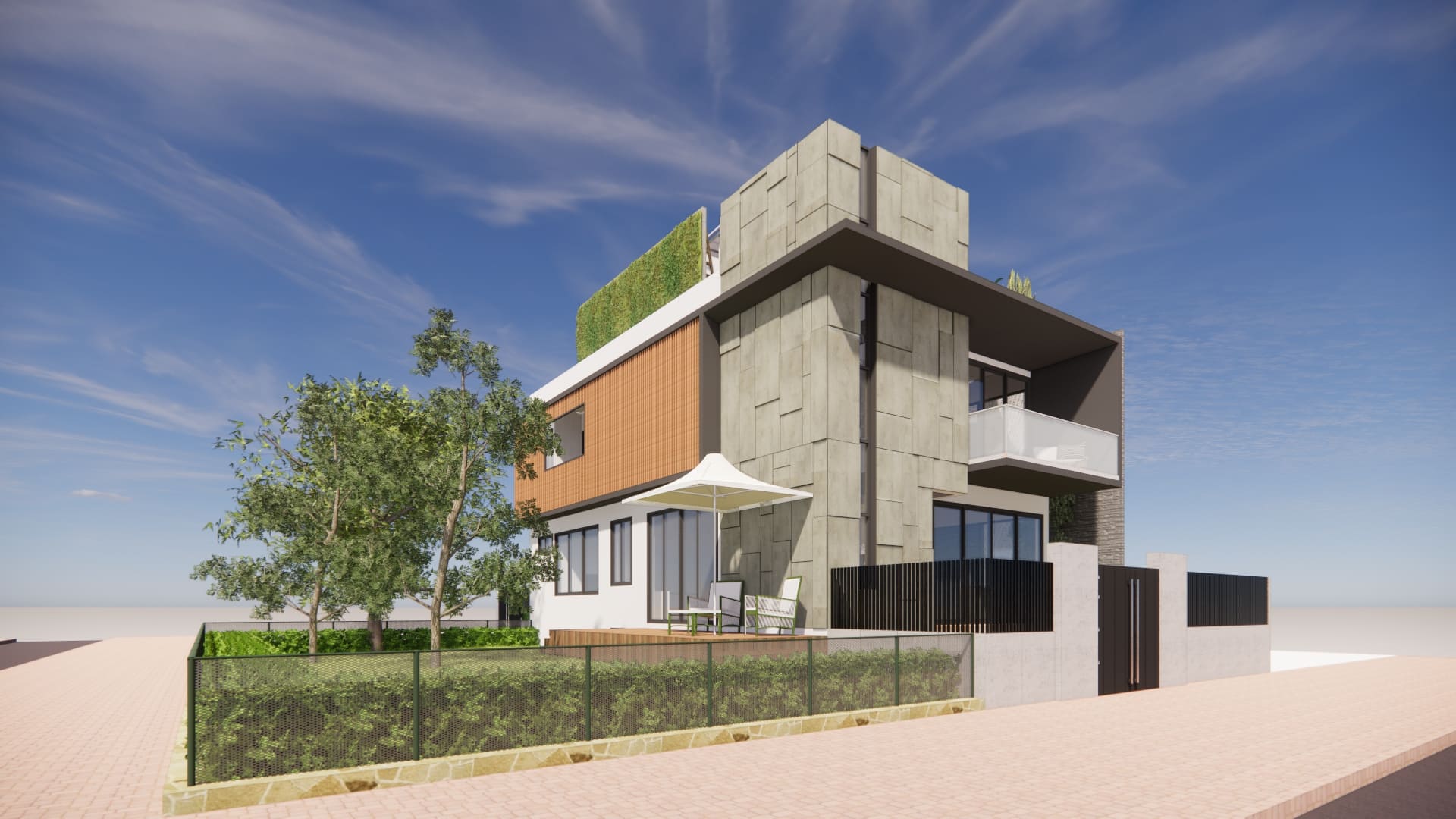 isometric view of conceptual elevation